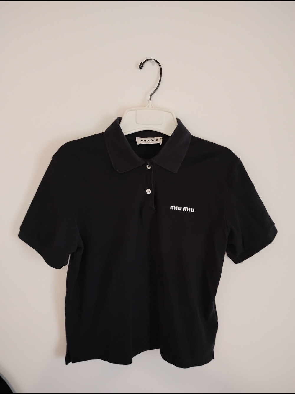 Miu Miu Womens Black Polo Shirt